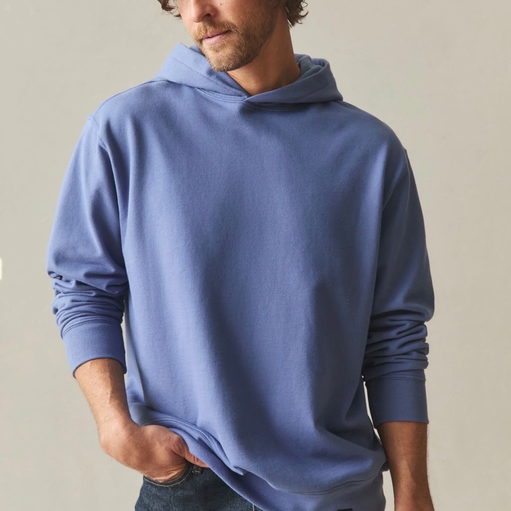 NWOT American Giant‎ Unisex Heavyweight Pullover Hoodie Blue Small Sweatshirt